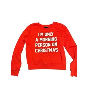 Christmas Sweatshirt Red White I’m Only A Morning Person On Christmas